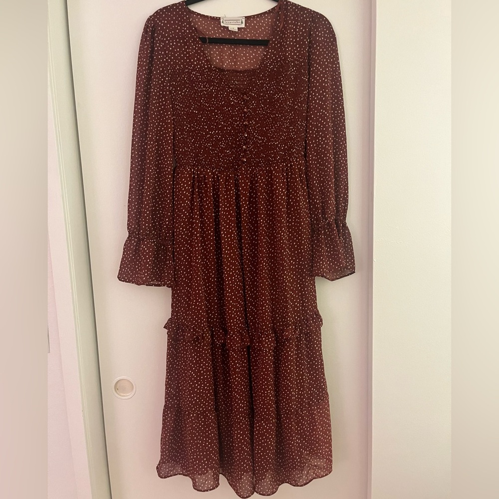 Love riche red dress with polkadots. size small.
